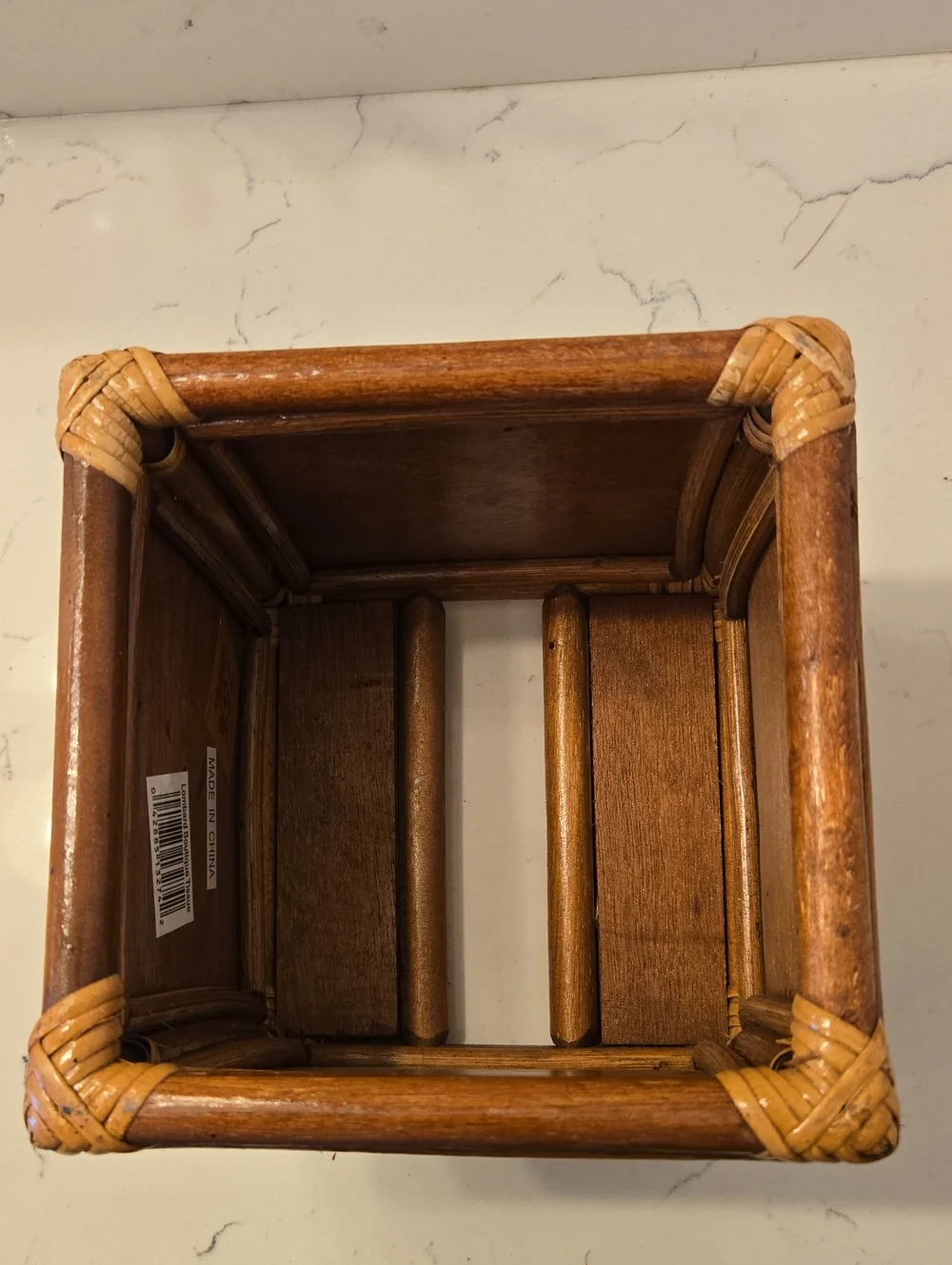 Vintage Rattan Square Tissue Box Cover